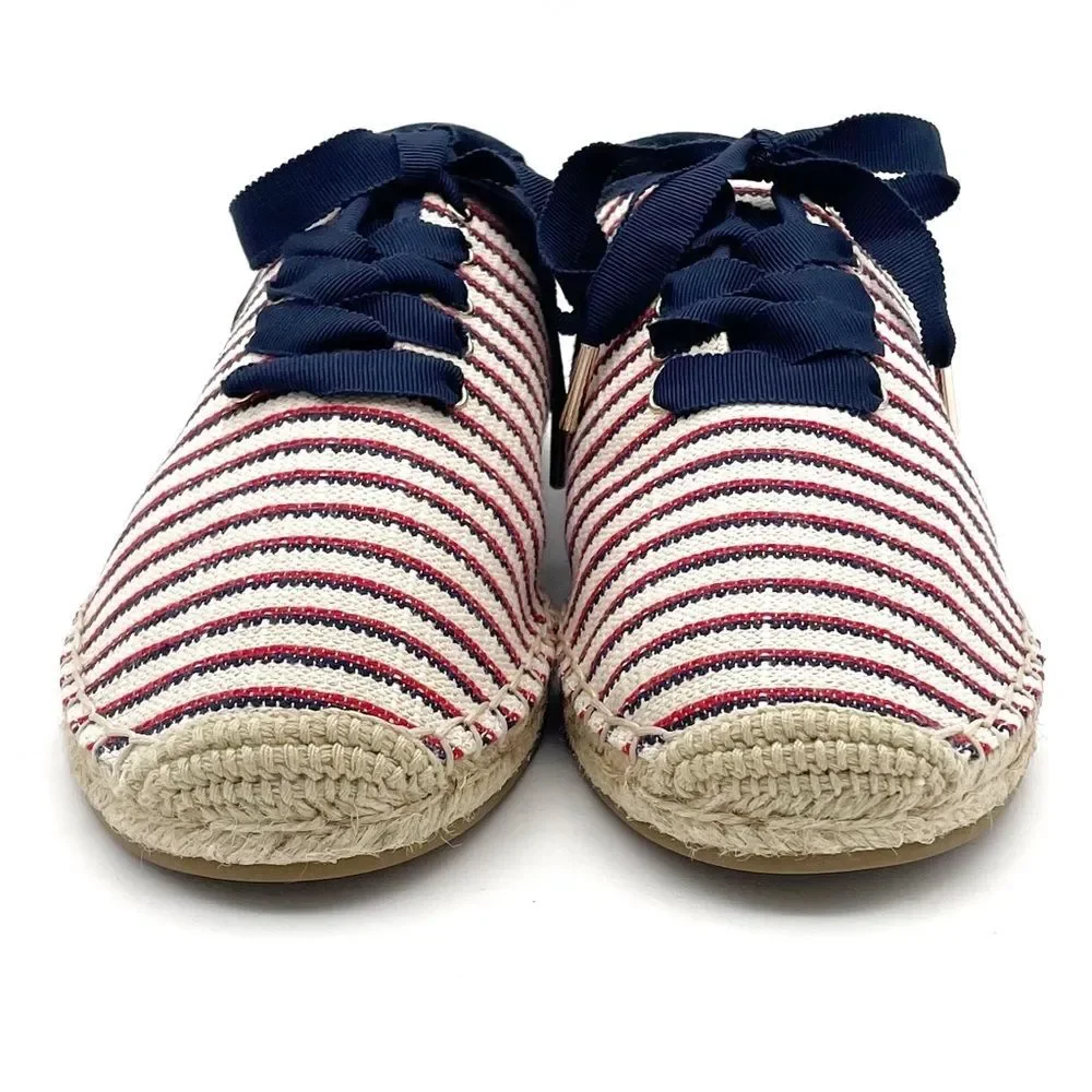 NWT Joie Corston Espadrille Sneaker Navy Red Cream Gold Women’s 38.5 US 7.5-8